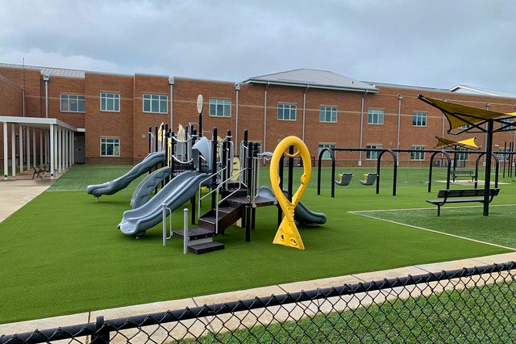 image of SYNLawn Carolinas artificial grass at Fort Mill School District Playground Turf