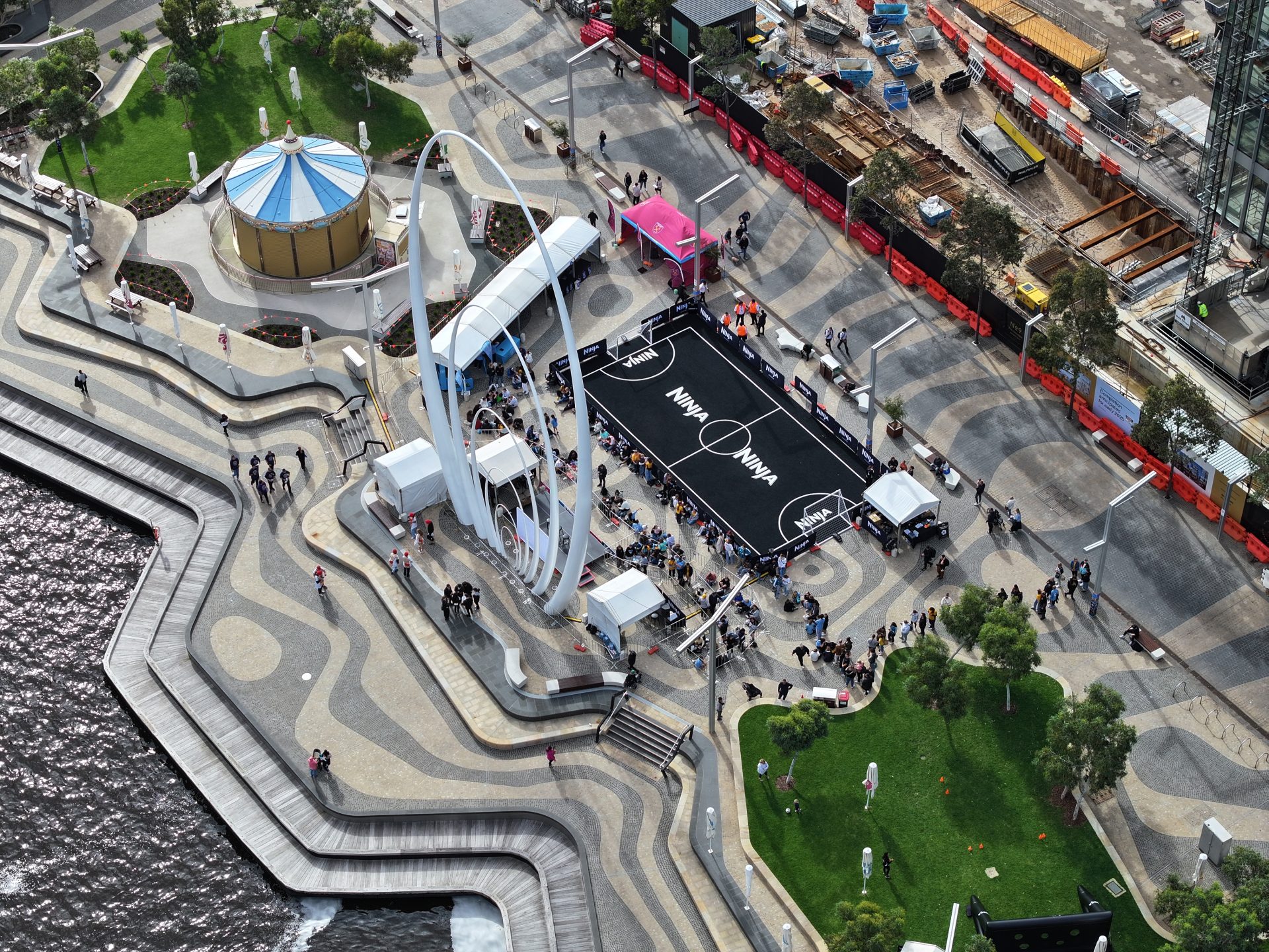 Elizabeth Quay Ninja Football Pop Up Pitch